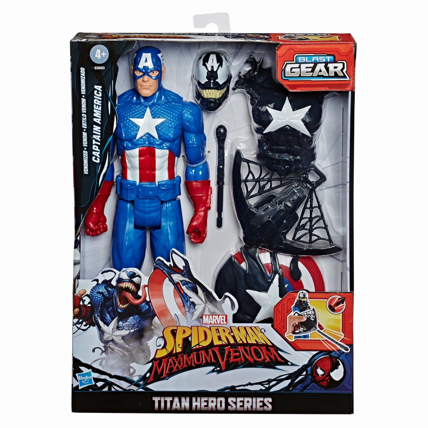 SPIDER-MAN MAX VENOM TITAN HERO BLAST GEAR VENOMIZED CAPTAIN AMERICA Figure - in pck.jpg