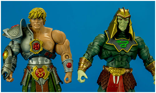 Snake Armor He-Man vs. Battle Armor King Hssss: Masters of the Universe Classics Two-Pack From Mattel